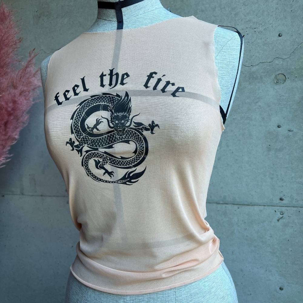 I Am Gia Feel the Fire sheer nude top ❤️‍🔥